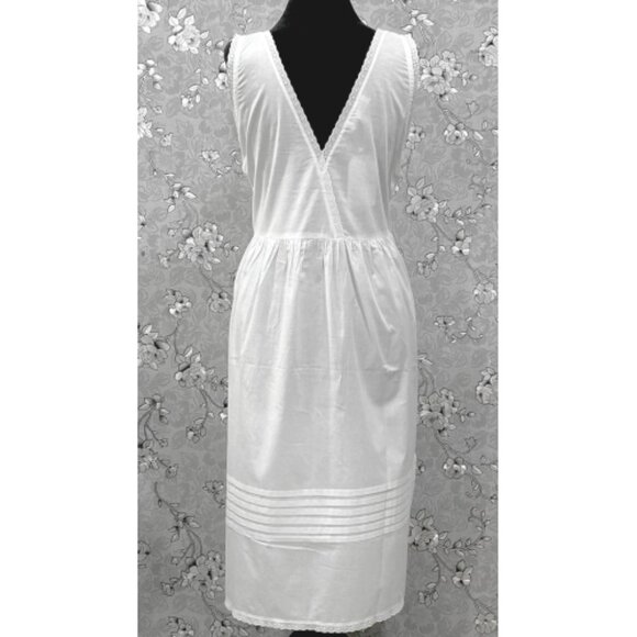 Victorian Cotton Nightgown by SoieRose – Sleeveless Lace Trimmed Gown - SR-1225 - Picture 7 of 8